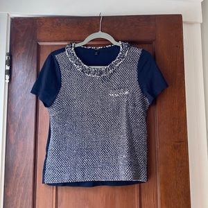 J. Crew navy blue dressy t-shirt